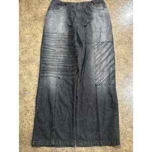 Y2k Phat Farm Jean Black Baggy Size 42 (fits 36x32) Hip Hop Skater Wide Leg